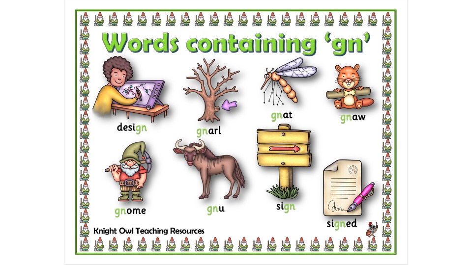 3 letter words beginning with gn