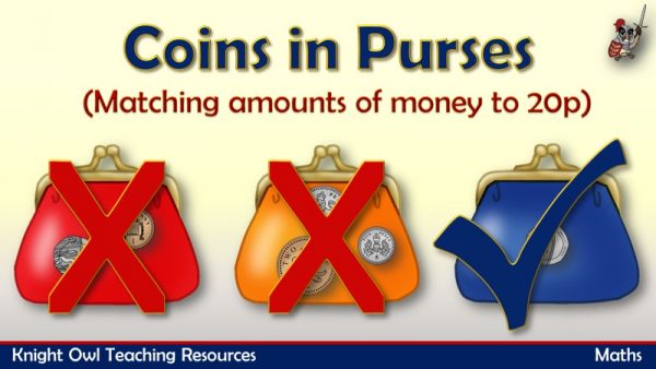 1Coins in Purses - matching amounts of money to 20p