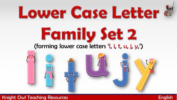 1Lower Case Letter Family - Set 2 (l, i, t, u, j, y,)