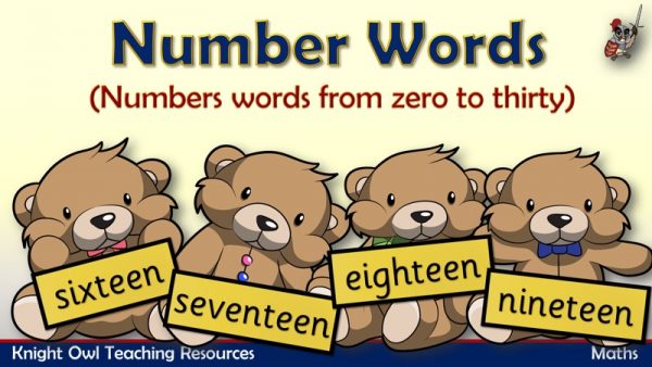 Number Words Bears - zero to thirty 1