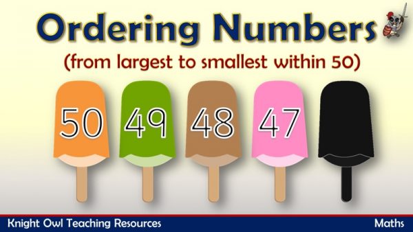 Ordering Numbers from largest to smallest within 50 1