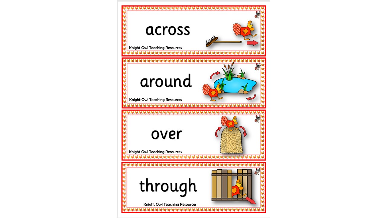 Rosie’s Walk Preposition Cards